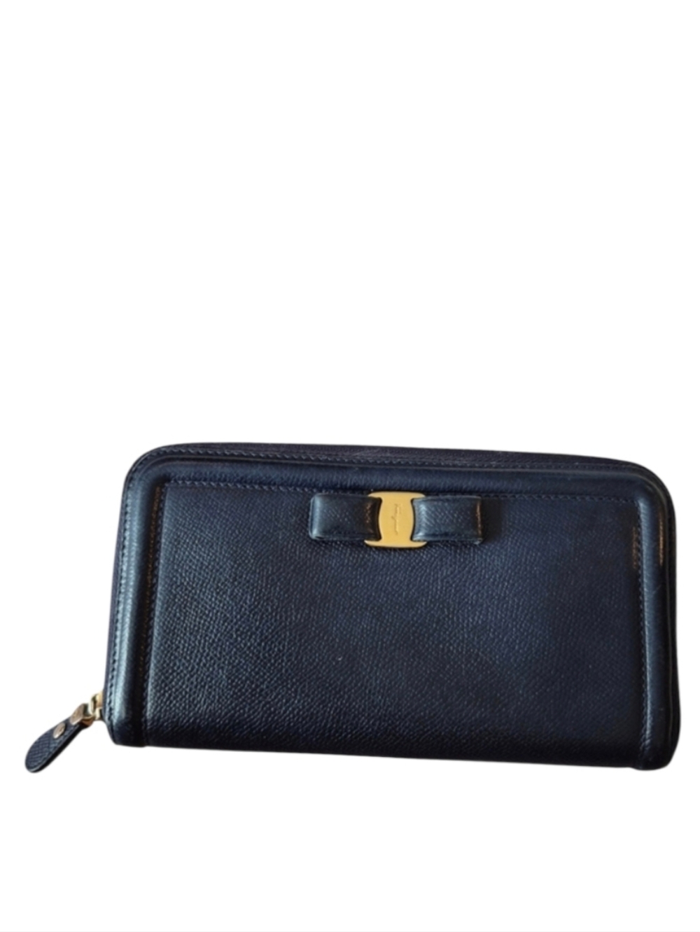 Salvatore Ferragamo Navy Long Zip Wallet